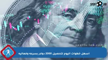 أسهل خطوات اليوم لتحصيل 2000 دولار بسرعة وفعالية